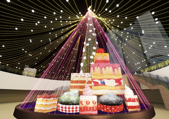 「2023新北歡樂耶誕城」11/17起登場,桑塔熊與他的好友們邀請大家參加耶誕甜蜜派對。(圖/新北市