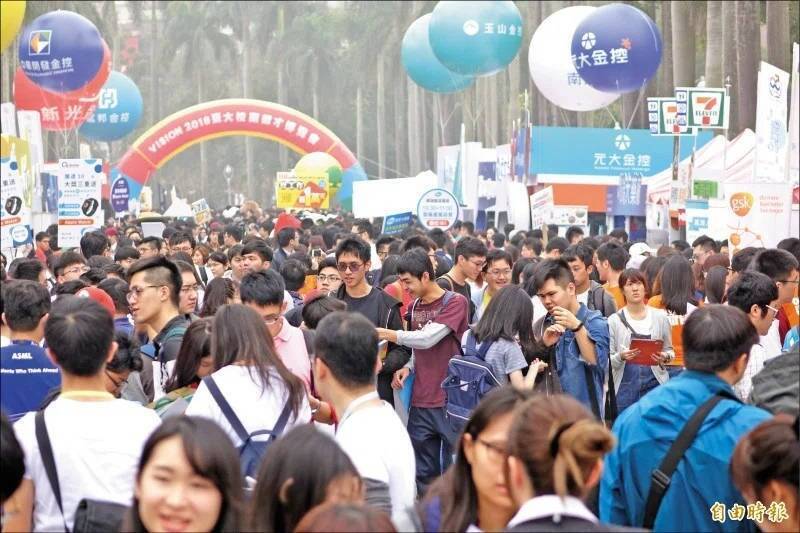 每年都有許多企業到校園搶人才。(資料照)