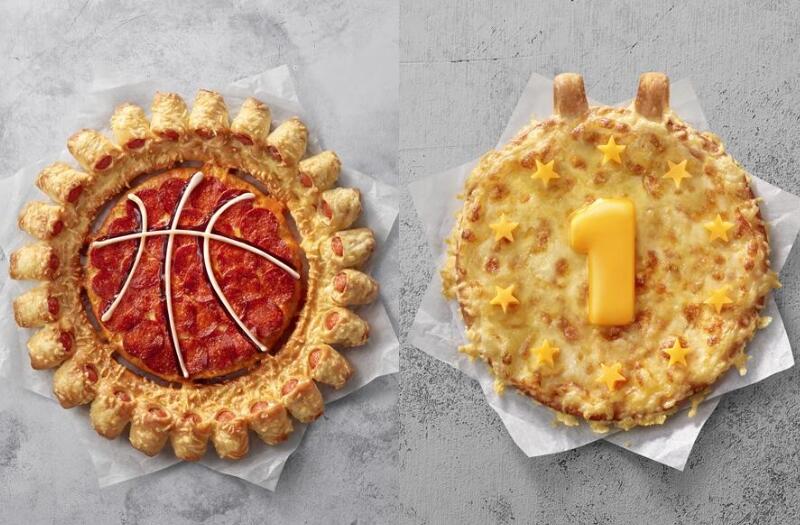 可以吃的籃球+金牌？必勝客超狂創意造型比薩應援高中籃球聯賽。（圖／品牌提供）