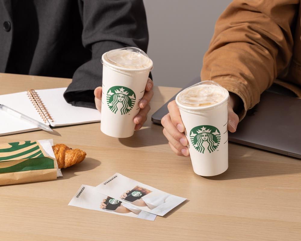 星巴克連續兩天推出「尾牙同樂 好友分享日」買一送一優惠。(品牌提供)