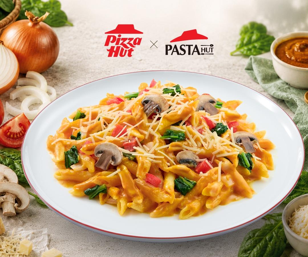 必勝客Pasta Hut全新推出「法式咖哩奶油彩蔬麵」。(品牌提供)